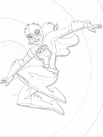 A coloring page of mega mindy
